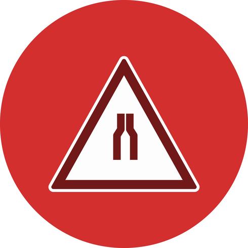 Vektor Straße verengt sich auf beiden Seiten Road Sign Icon
