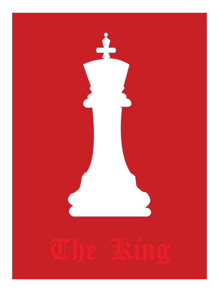 vit schack kung bit på röd bakgrund.röd,vit kontrast bakgrund vektor