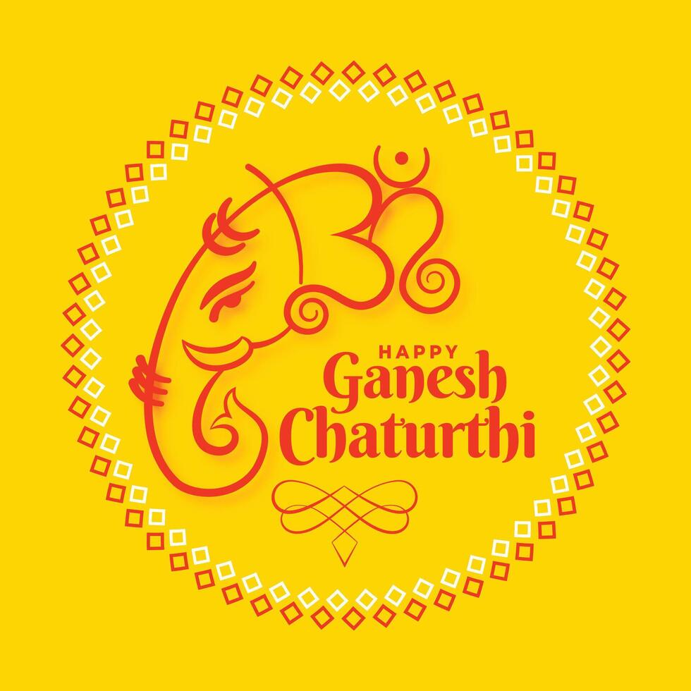 herre ganesh chaturthi utsav festival kort design vektor
