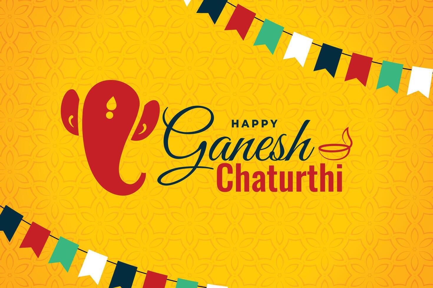 glücklich Ganesh Chaturthi Gelb Karte Hintergrund Design vektor