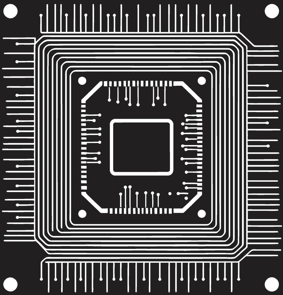 binärer Burst vektorisiert Chip Design Paradigma Schaltungsbau künstlerisch Chip Emblem Handwerk vektor