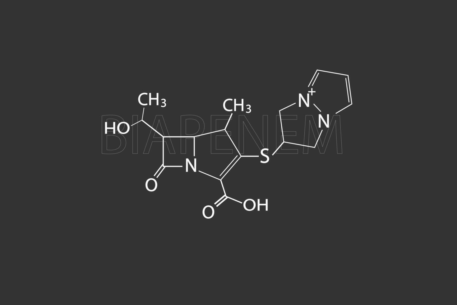 biapenem molekyl skelett- kemisk formel vektor