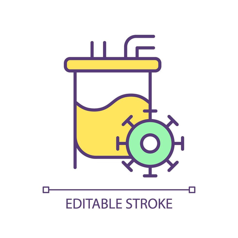 mikroorganismer jäsning rgb Färg ikon. organisk material biobearbetning. bioteknik teknologi, syntetisk biologi. isolerat vektor illustration. enkel fylld linje teckning. redigerbar stroke