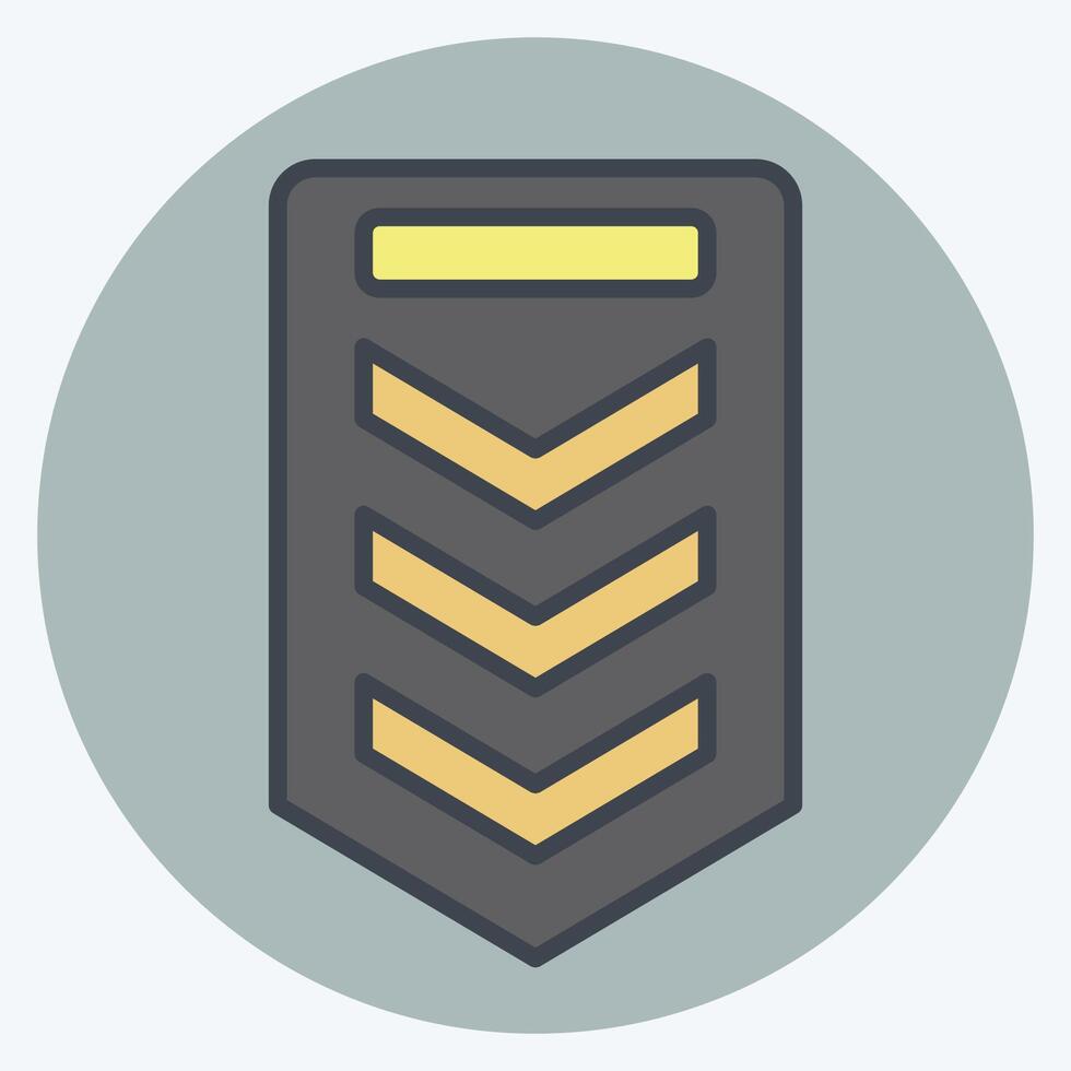 Symbol Sergeant. verbunden zu Militär- und Heer Symbol. Farbe Kamerad Stil. einfach Design Illustration vektor