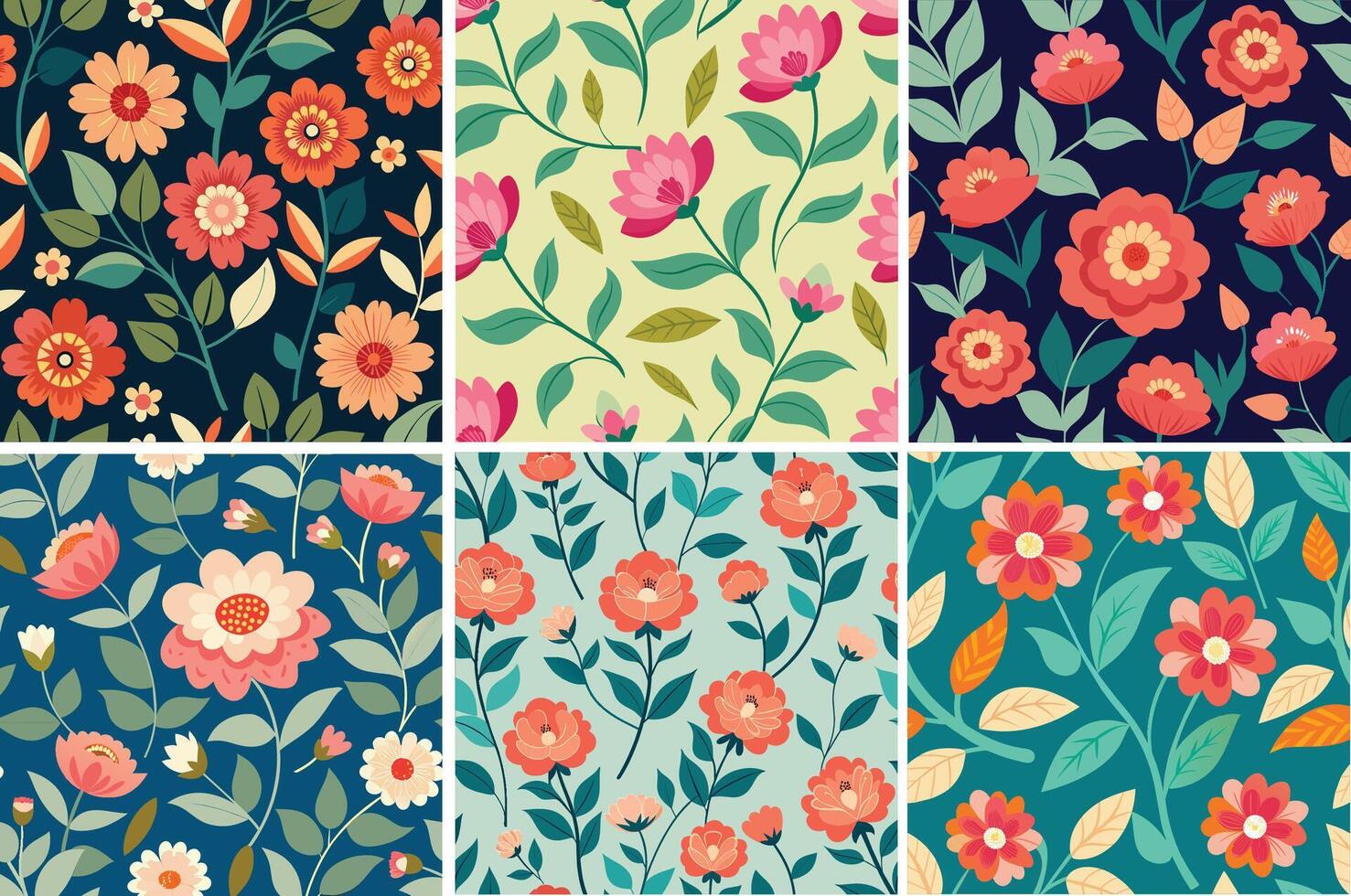 Zusammenfassung nahtlos Blumen- oder Batik Vektor Illustration Muster Poster Hintergrund