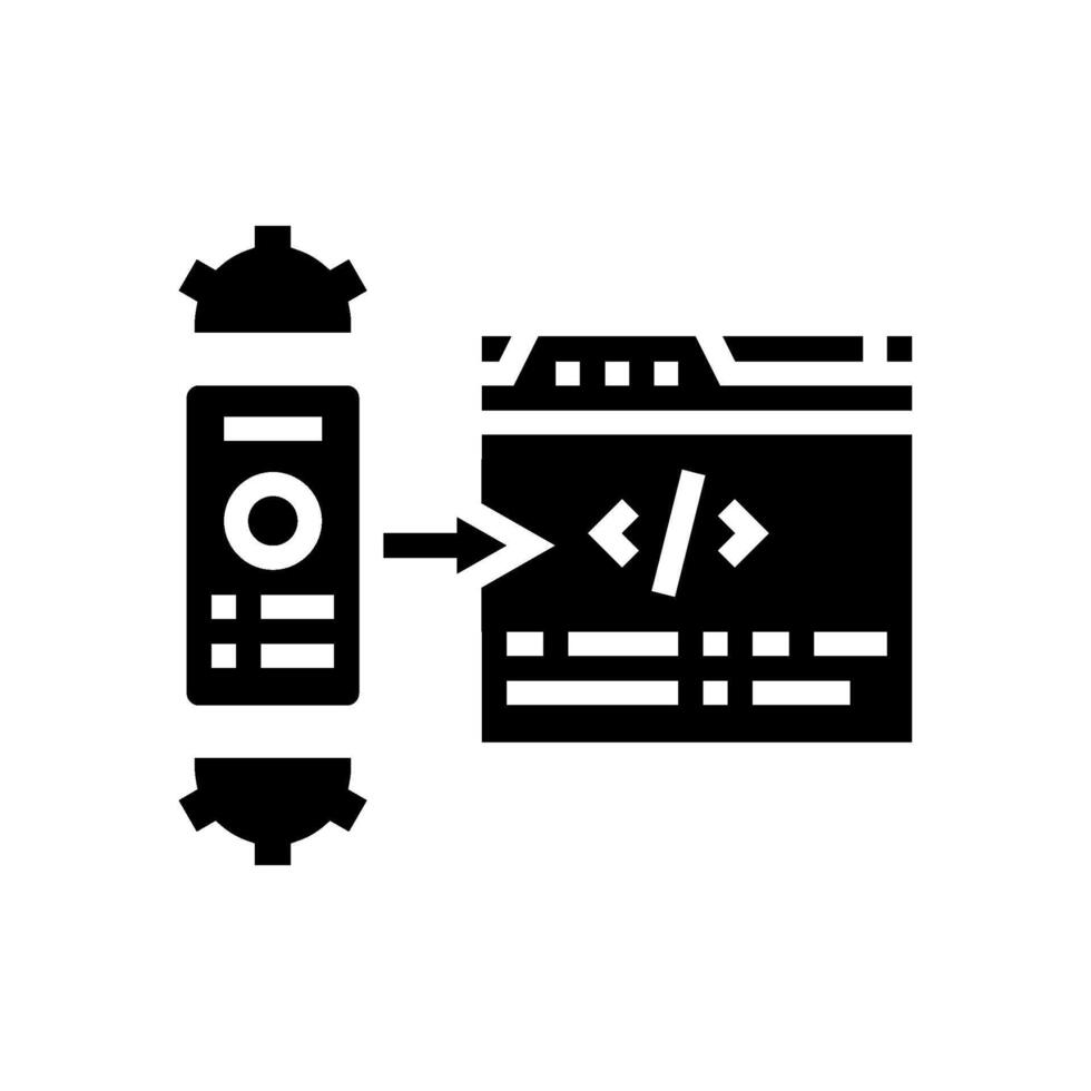 mobilen först indexering seo glyf ikon vektor illustration