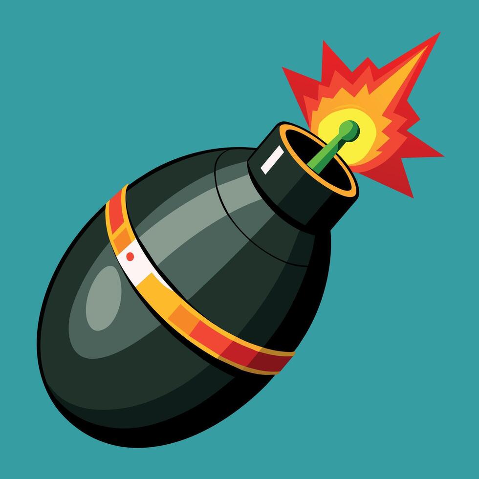 Karikatur Bombe auf ein Feuer Vektor Illustration