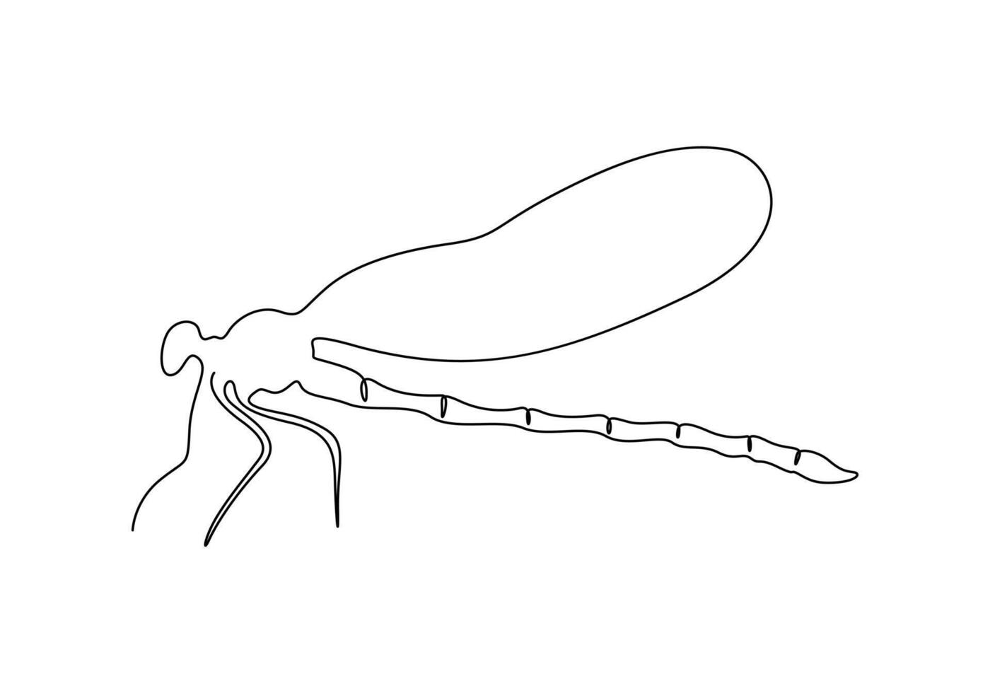 kontinuerlig ett linje teckning av söt trollslända vektor illustration. proffs vektor