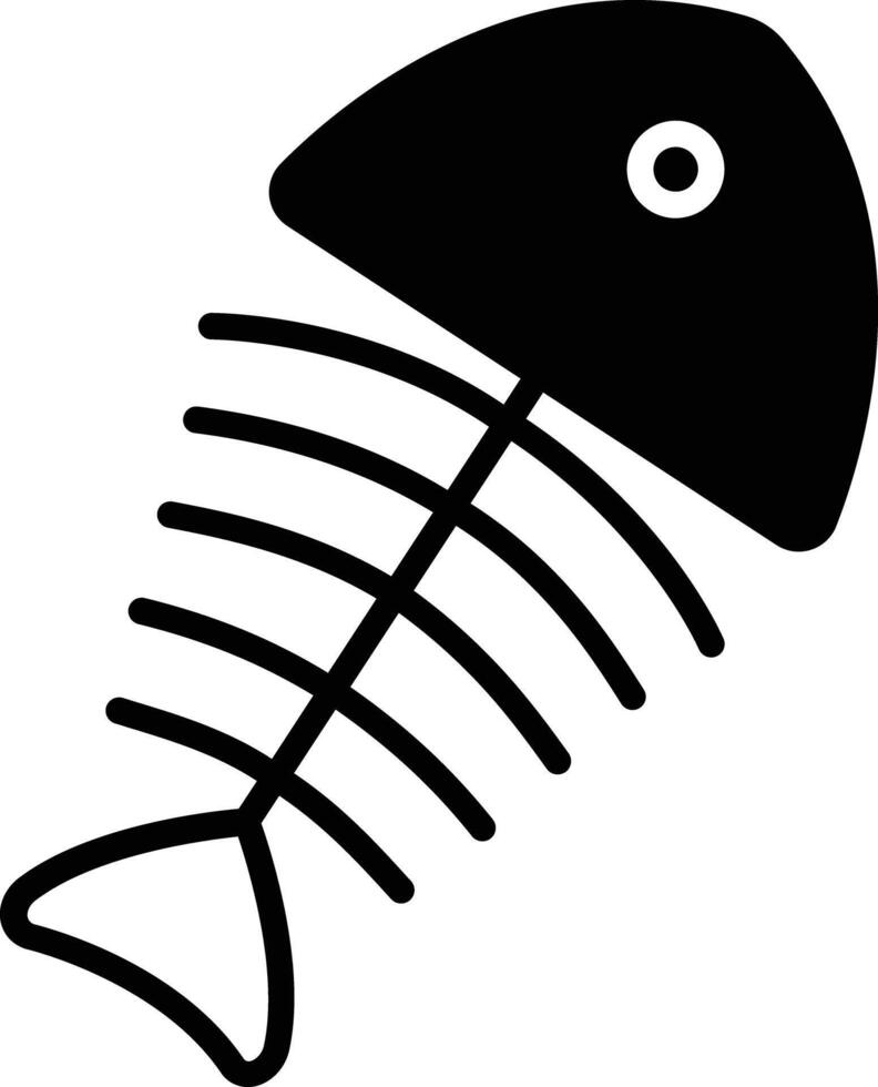 Fisch Knochen Glyphe und Linie Vektor Illustration
