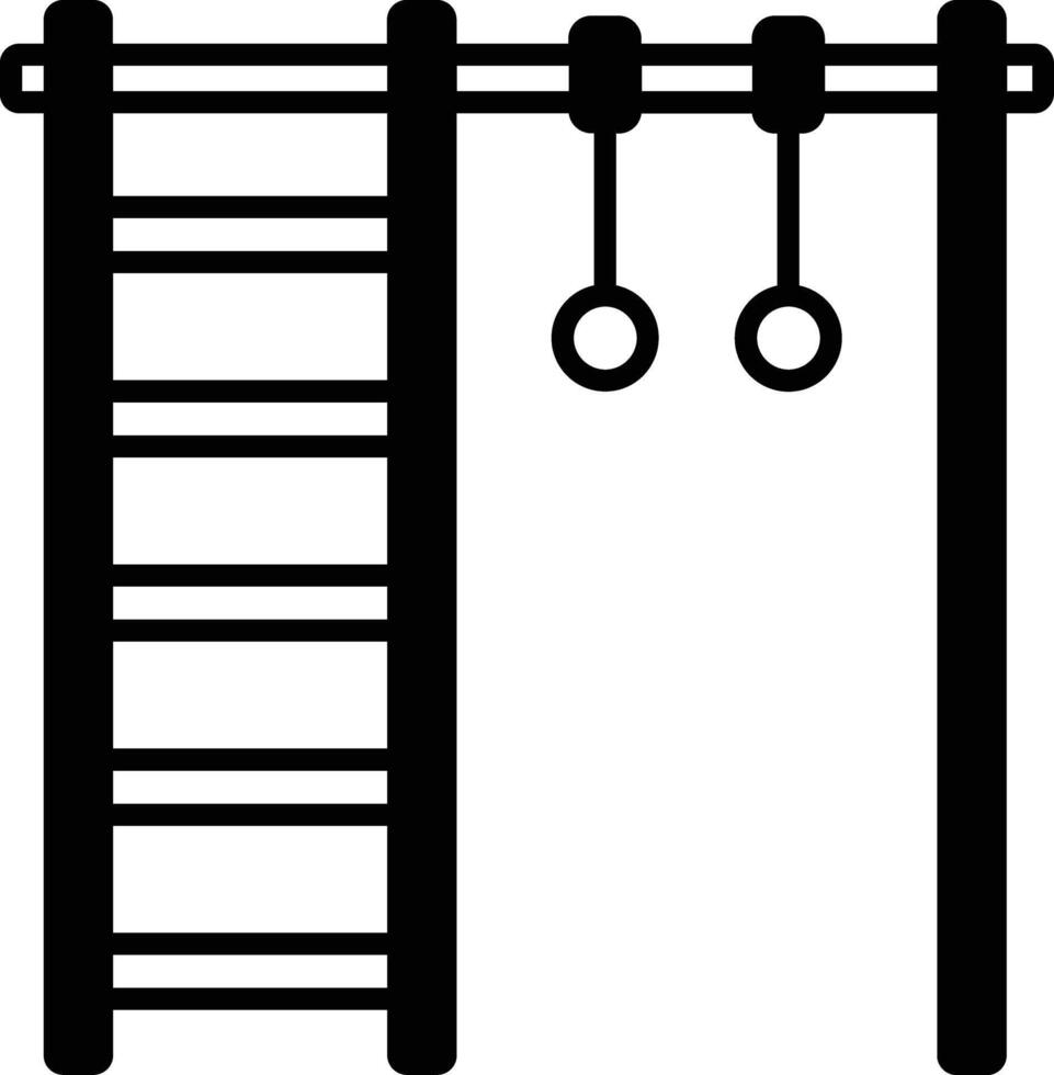 Klettern Ringe Glyphe und Linie Vektor Illustration