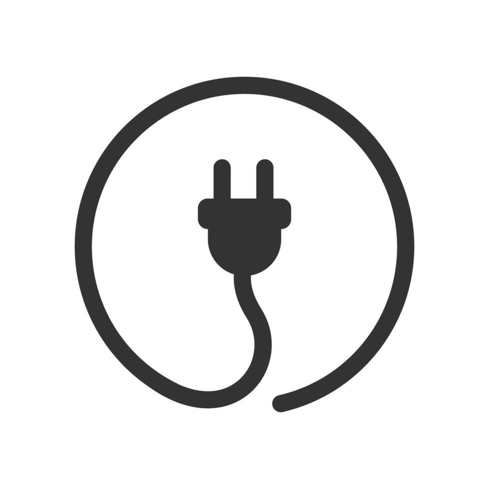 plug-in, elektrisk ikon plugg elektrisk kabel- tråd logotyp. vektor illustration.