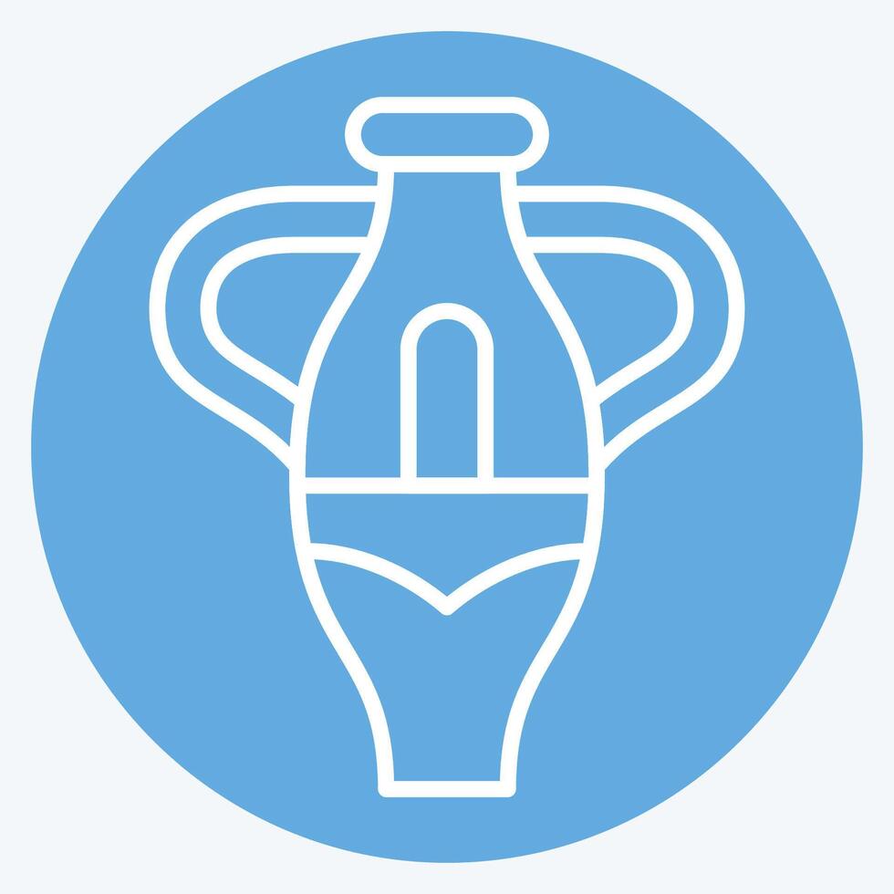 Symbol Vase. verbunden zu Süd Afrika Symbol. Blau Augen Stil. einfach Design Illustration vektor