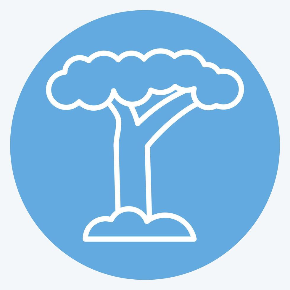 Symbol Baobab. verbunden zu Süd Afrika Symbol. Blau Augen Stil. einfach Design Illustration vektor