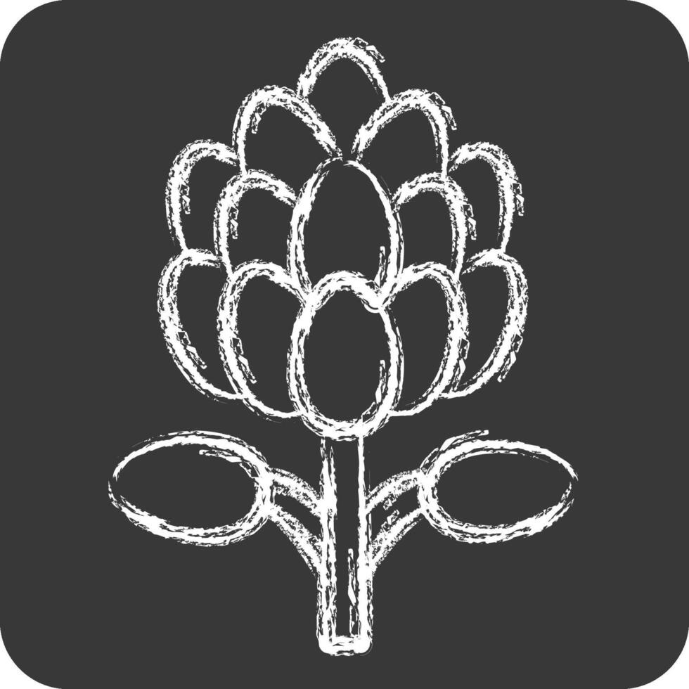ikon kung protea. relaterad till söder afrika symbol. krita stil. enkel design illustration vektor