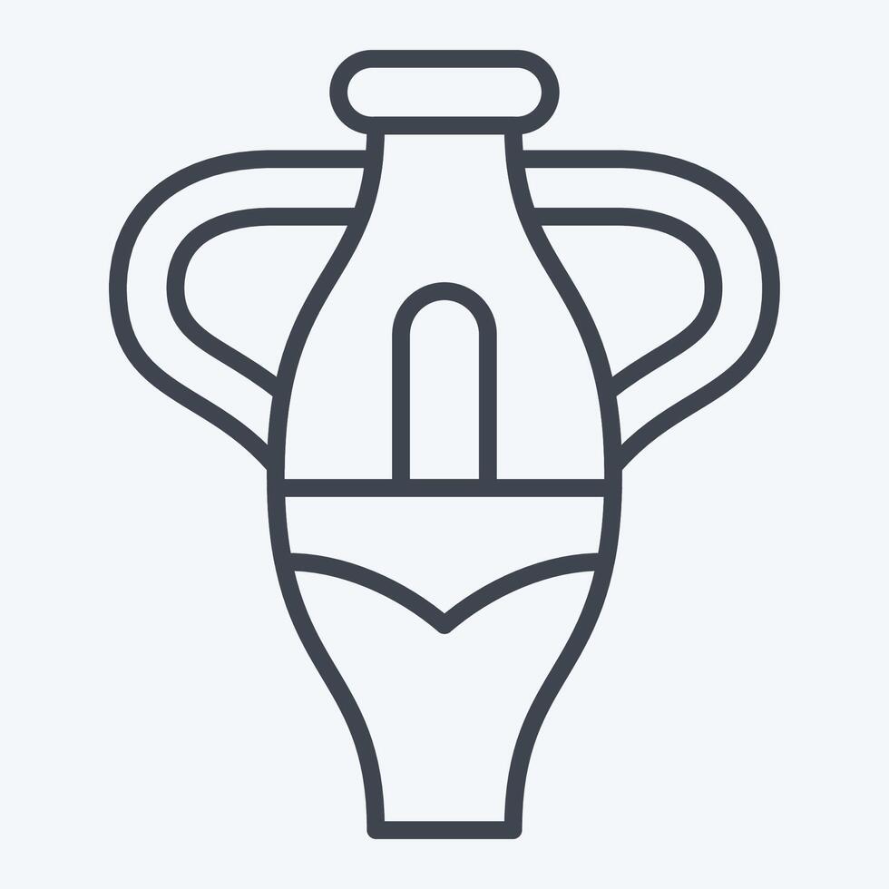 Symbol Vase. verbunden zu Süd Afrika Symbol. Linie Stil. einfach Design Illustration vektor
