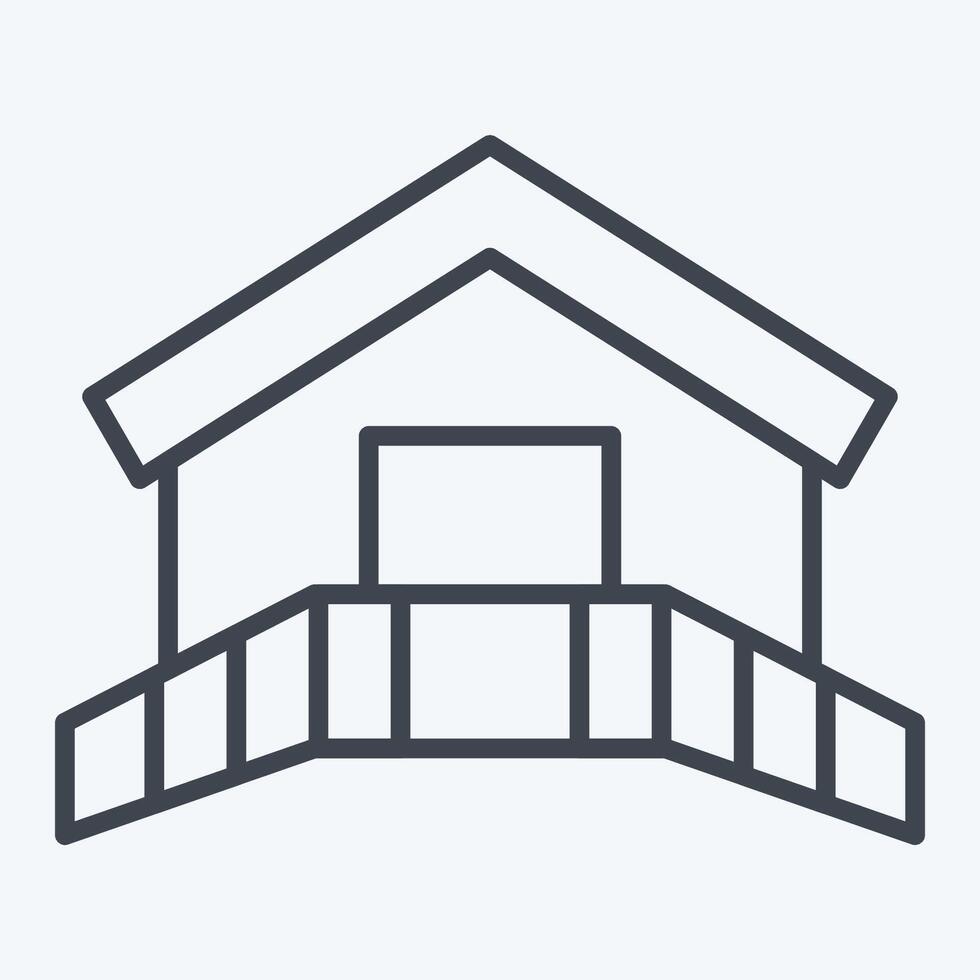 Symbol Haus. verbunden zu Süd Afrika Symbol. Linie Stil. einfach Design Illustration vektor