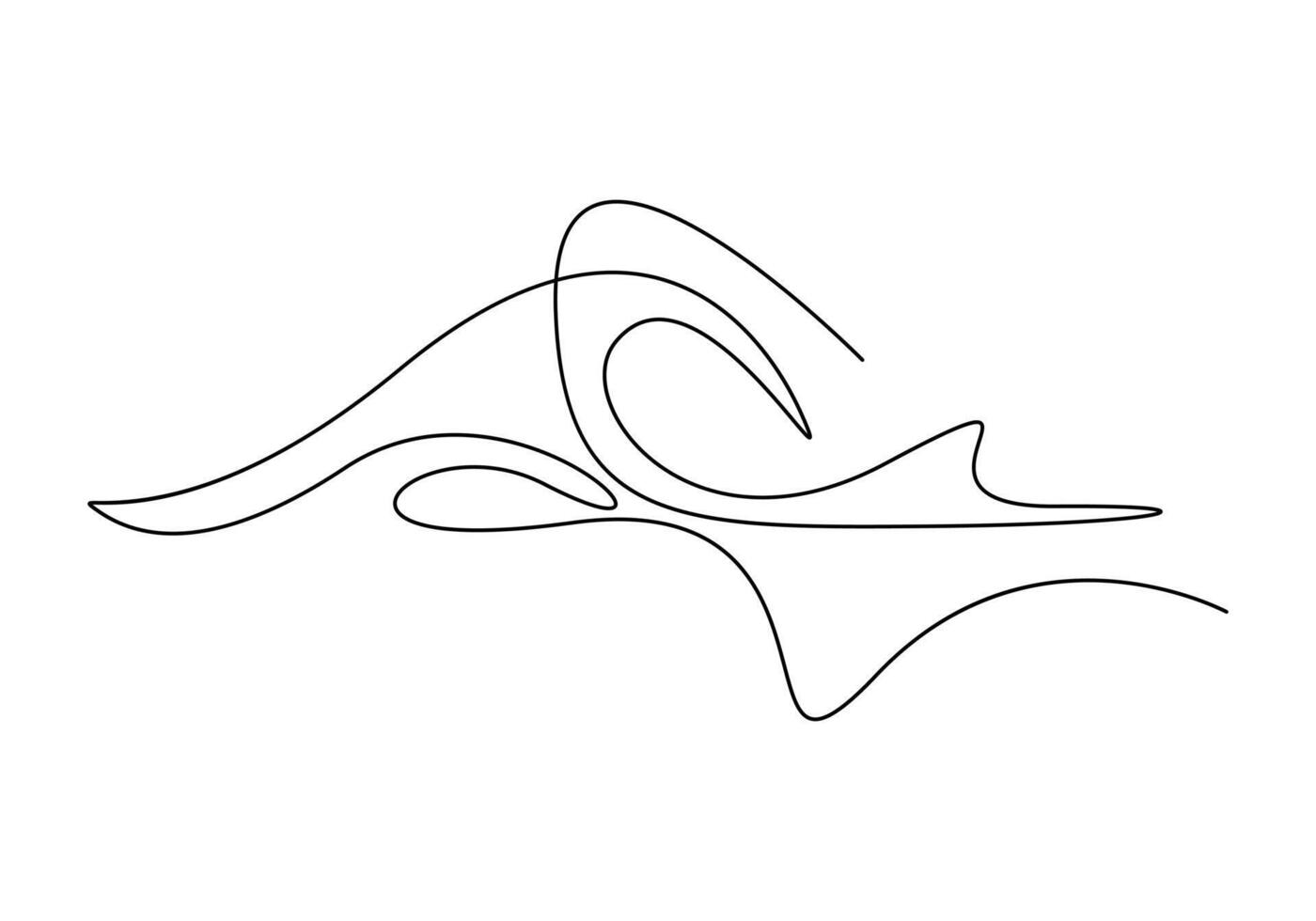 hav Vinka enda kontinuerlig linje teckning vektor illustration