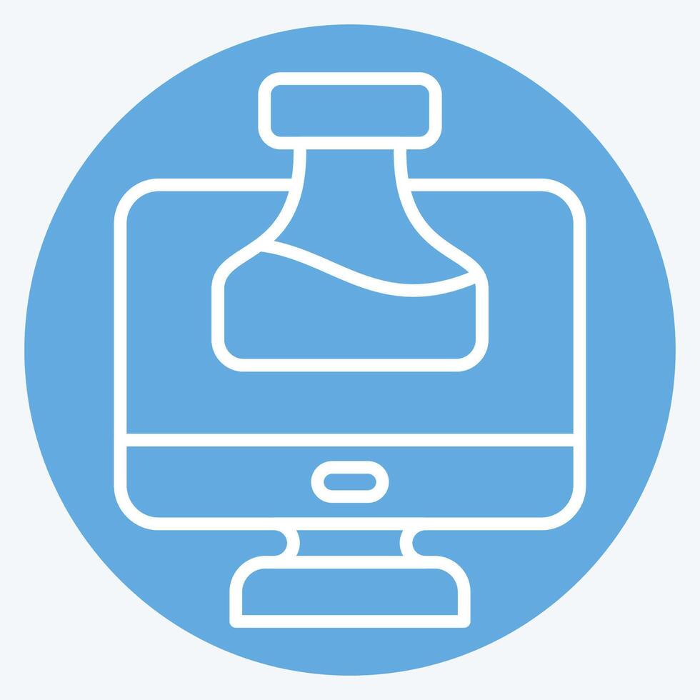 Symbol Chemie Lernprogramm. verbunden zu Lernen Symbol. Blau Augen Stil. einfach Design Illustration vektor