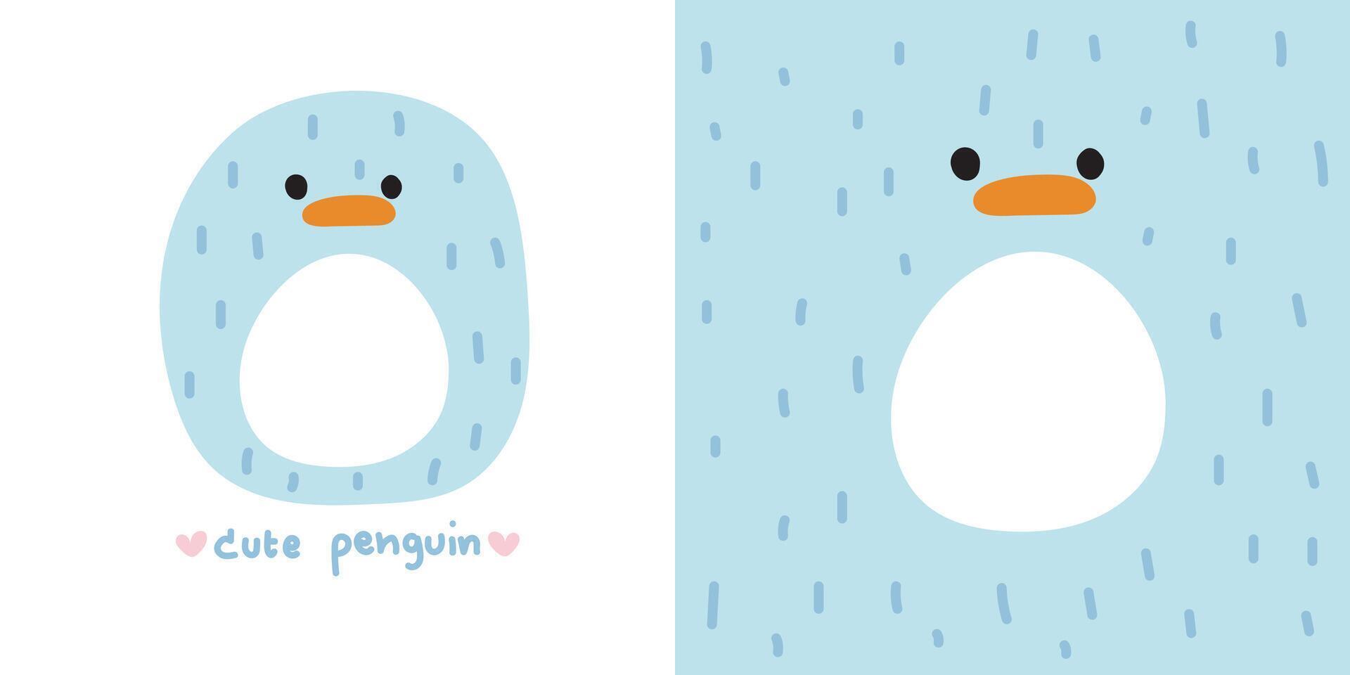 süß Lächeln Pinguin Gesicht Sanft Haar Hand gezeichneter.Vogel Kopf Tier Charakter Karikatur design.kid Grafikbild zum Karte, Poster, Druck Bildschirm, Baby Kleidung, T-Shirt, Aufkleber. Kawaii. Vektor. Illustration. vektor