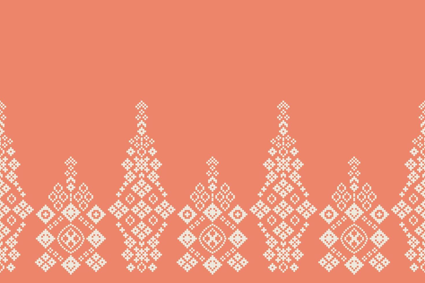 ethnisch geometrisch Stoff Muster Kreuz Stich.ikat Stickerei ethnisch orientalisch Pixel Muster Rose Rosa Gold Hintergrund. abstrakt, vektor, illustration. Textur, Kleidung, Schal, Dekoration, Seide Hintergrund. vektor