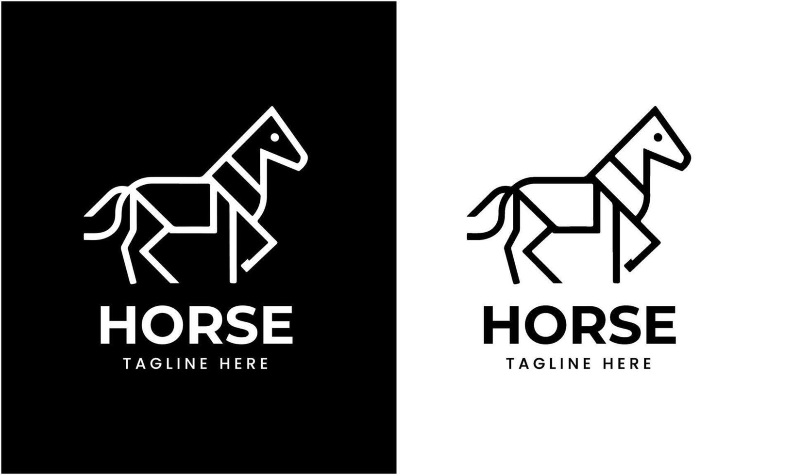 ai genererad häst minimalistisk modern unik logotyp ikon symbol aning vektor grafisk design mall