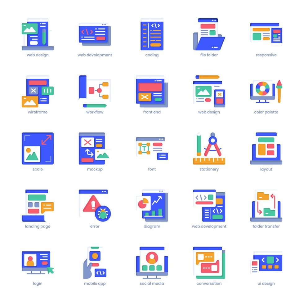 webbdesign och utvecklingspaket för din webbdesign, logotyp, app, ui. vektor