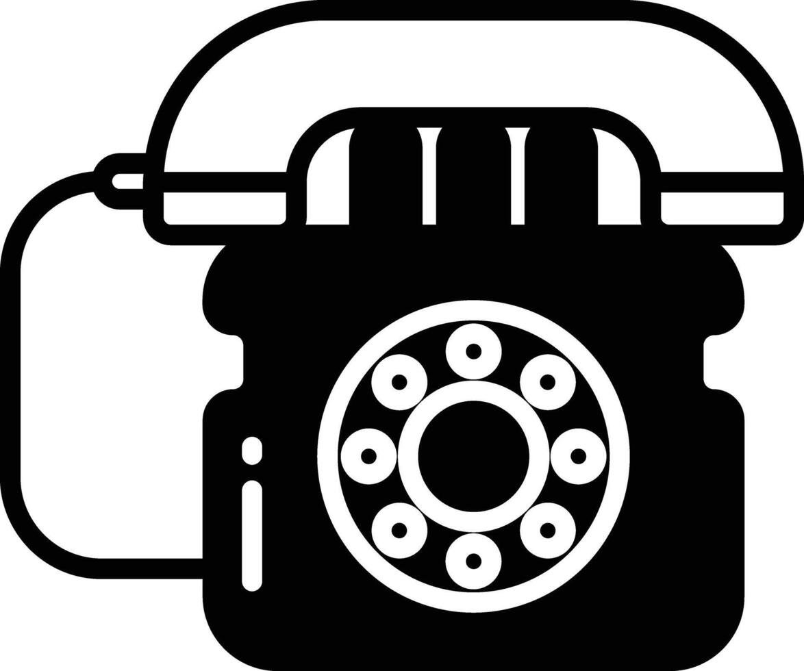 telefon glyf och linje vektor illustration