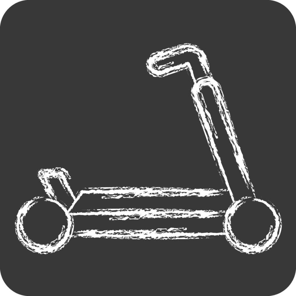 Symbol trete Roller. verbunden zu Skaten Symbol. Kreide Stil. einfach Design Illustration vektor