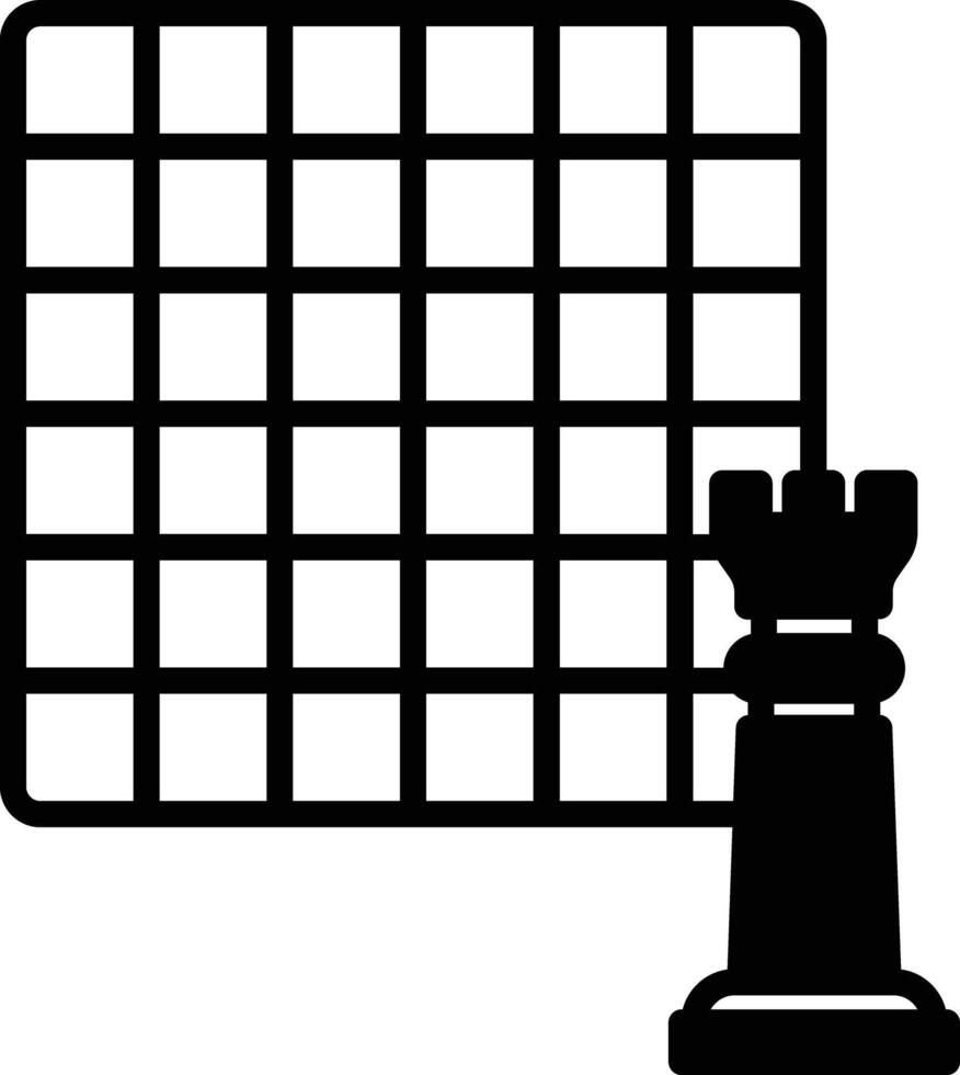 Schach Tafel Glyphe und Linie Vektor Illustration