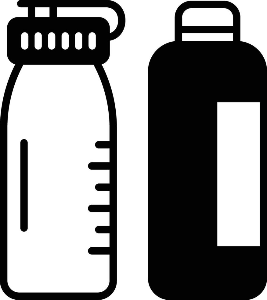 Wasser Flaschen Glyphe und Linie Vektor Illustration