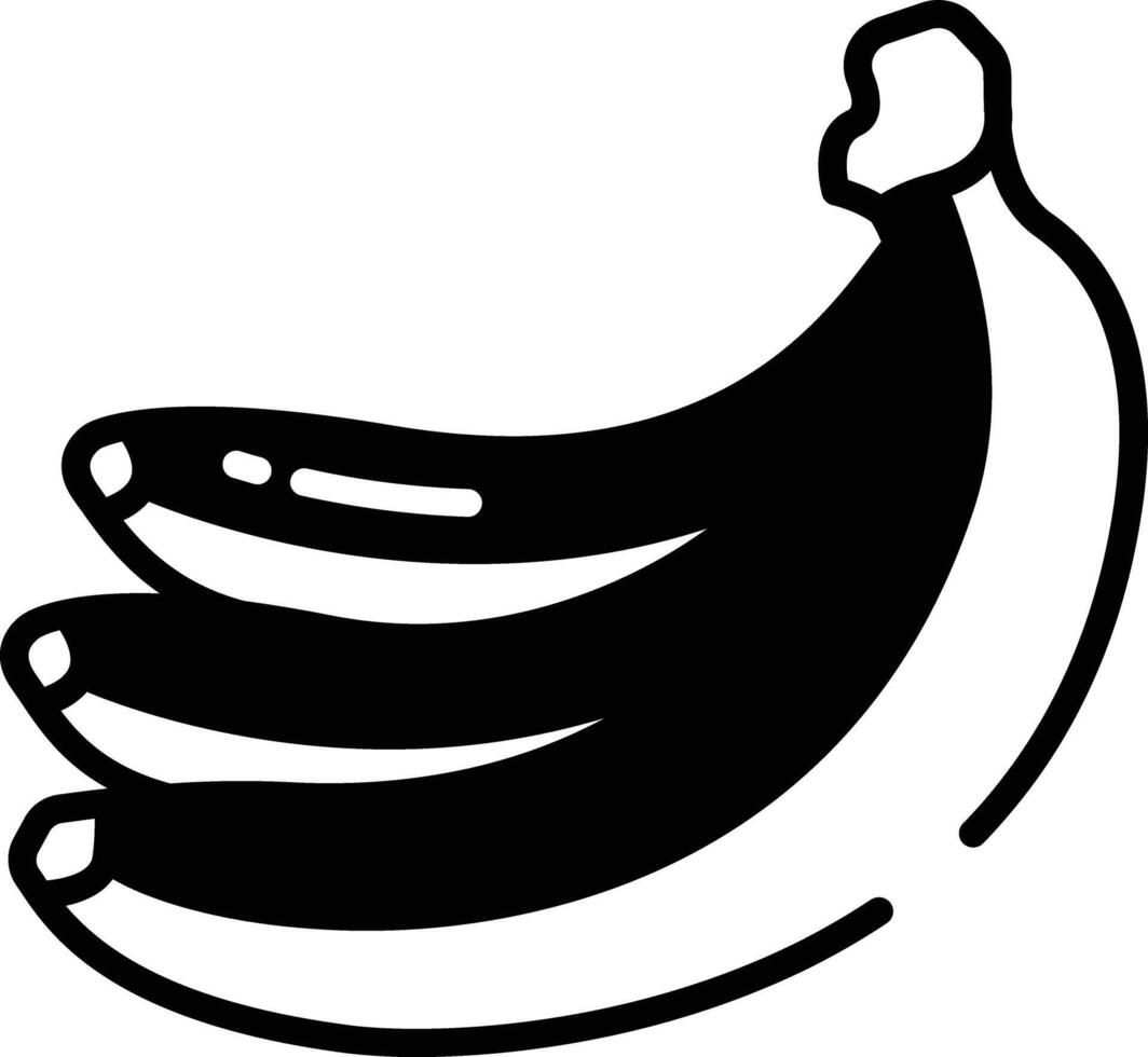 Banane Glyphe und Linie Vektor Illustration