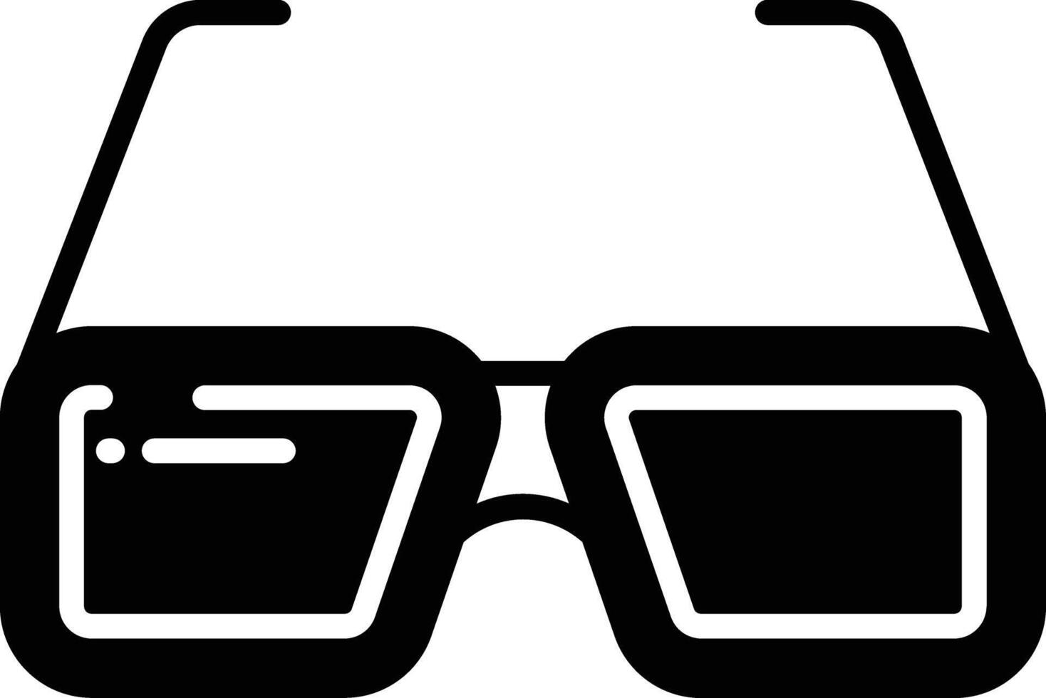 glasögon glyf och linje vektor illustration