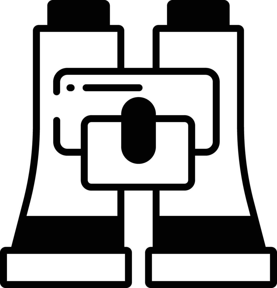 Fernglas Glyphe und Linie Vektor Illustration