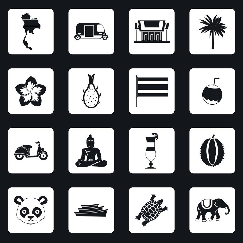 Costa Rica-Symbole im einfachen Stil gesetzt vektor