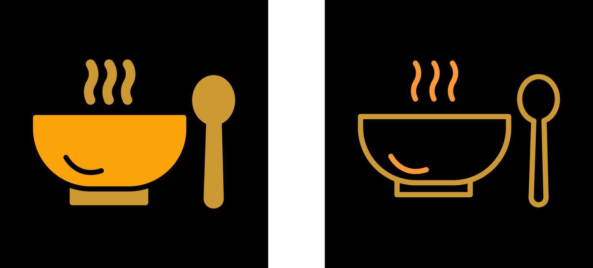 Suppe, Essen, Schüssel, Mahlzeit, heiß, Löffel, Vektor Symbol