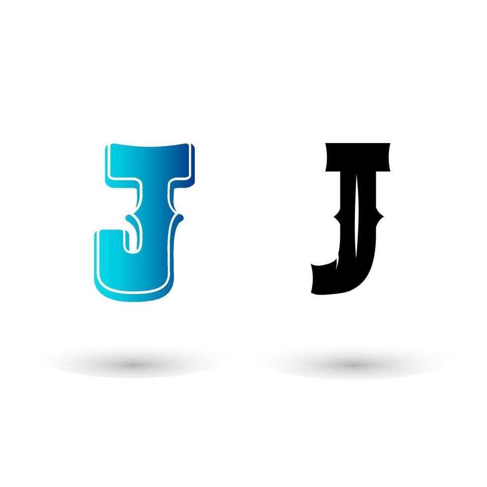 elegantes westliches buchstabe j-typografie-design vektor