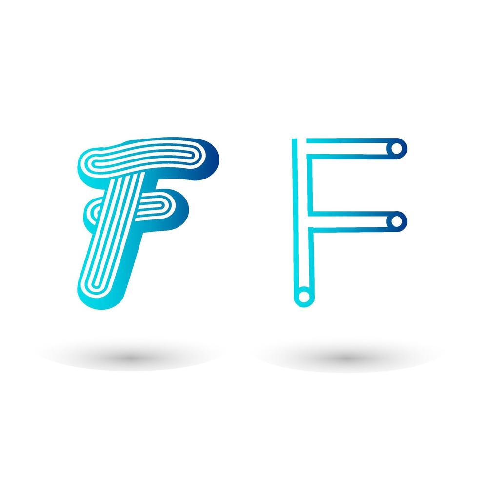futuristisches buchstaben f typografie design vektor