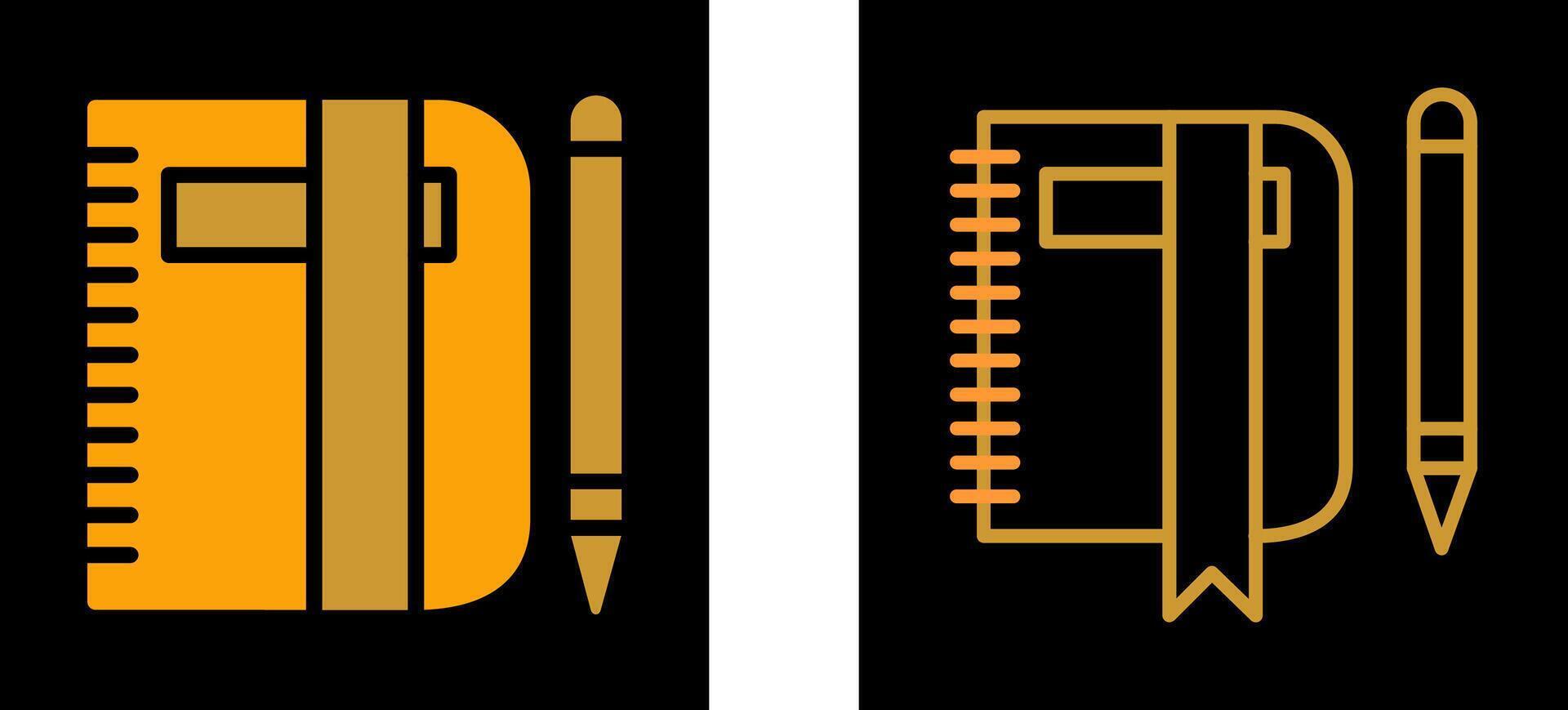 Bleistift und Buch Vektor Symbol