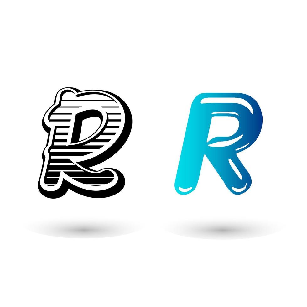 süßes buchstaben r-typografie-design vektor