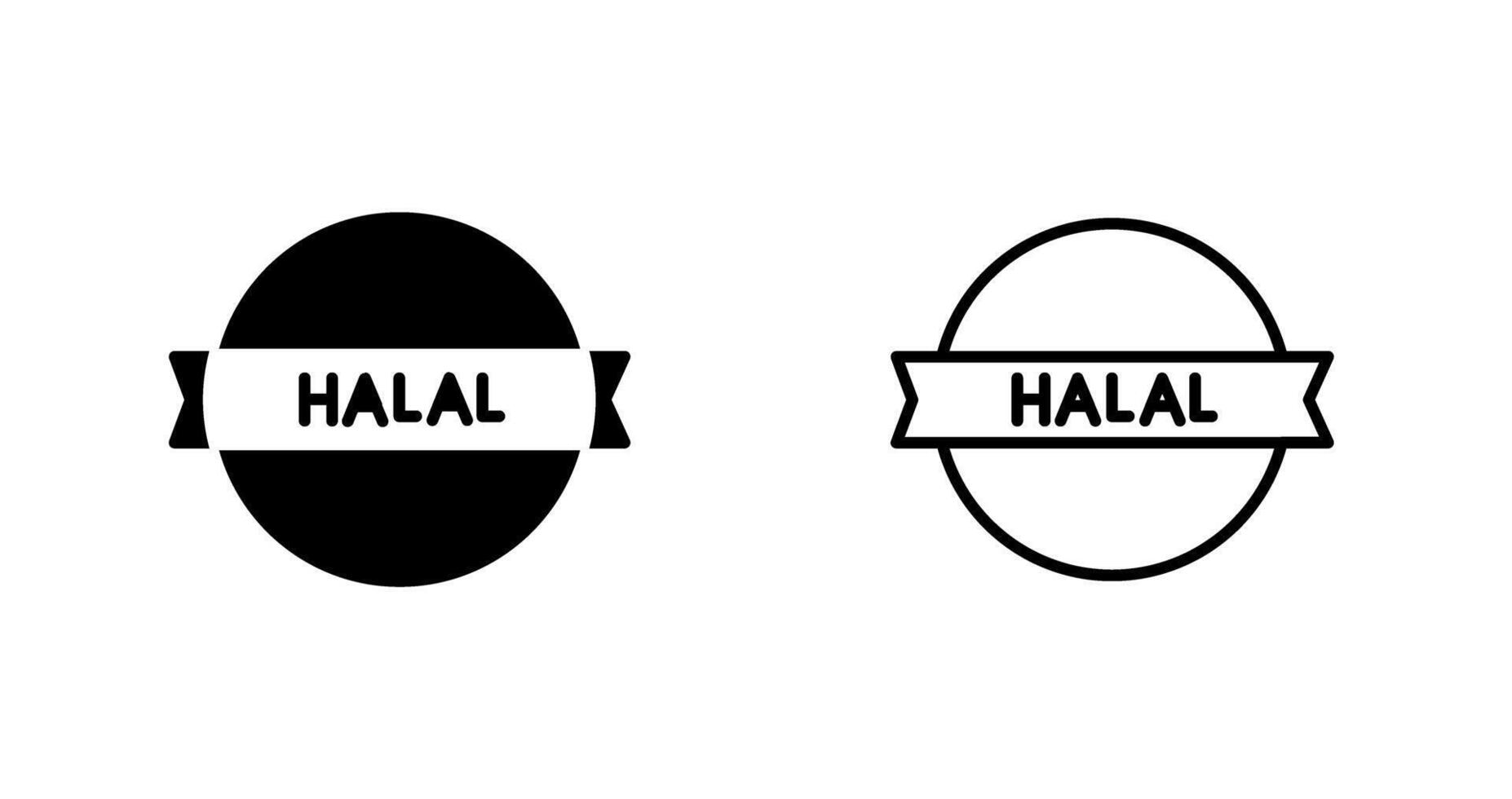 halal klistermärke vektor ikon