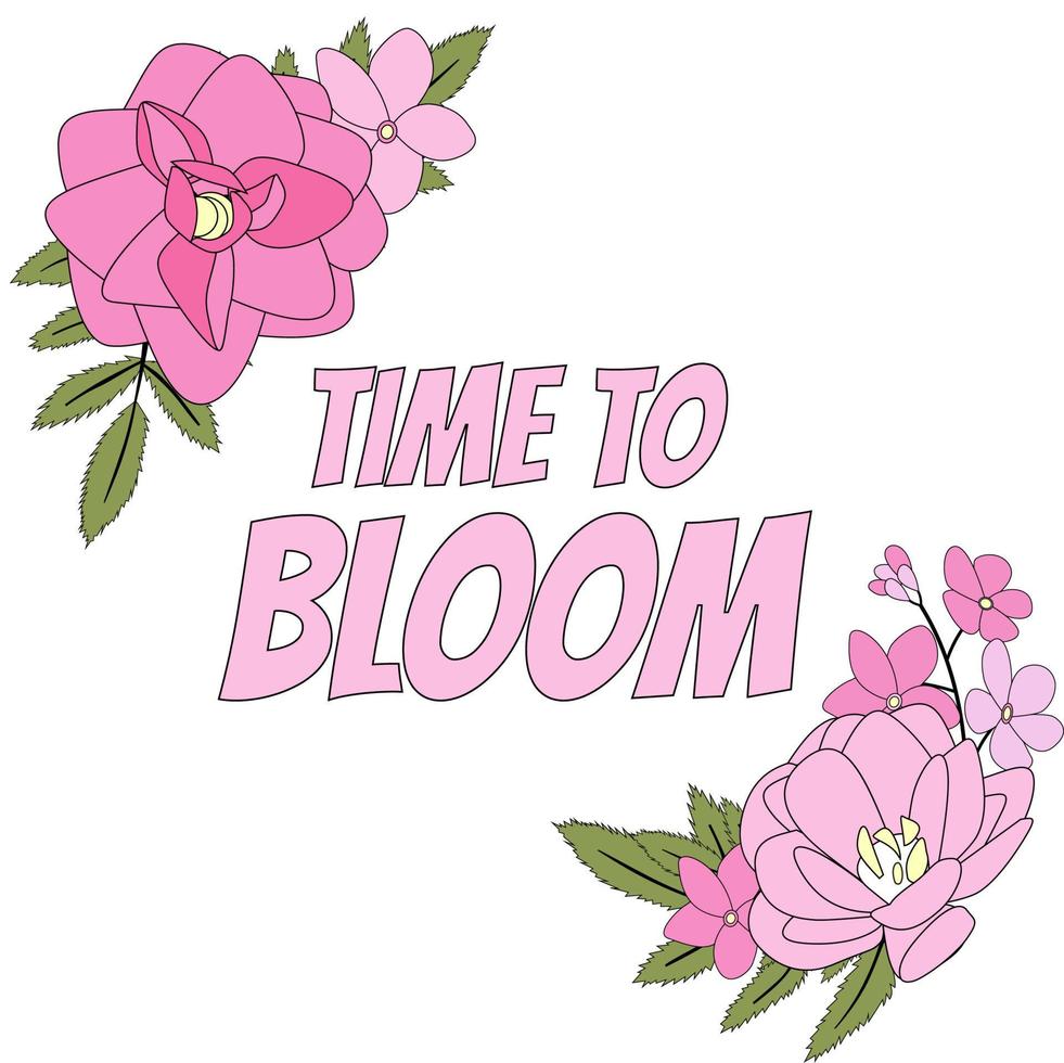 dags att blomma blommig naturlig bakgrund. vektor illustration