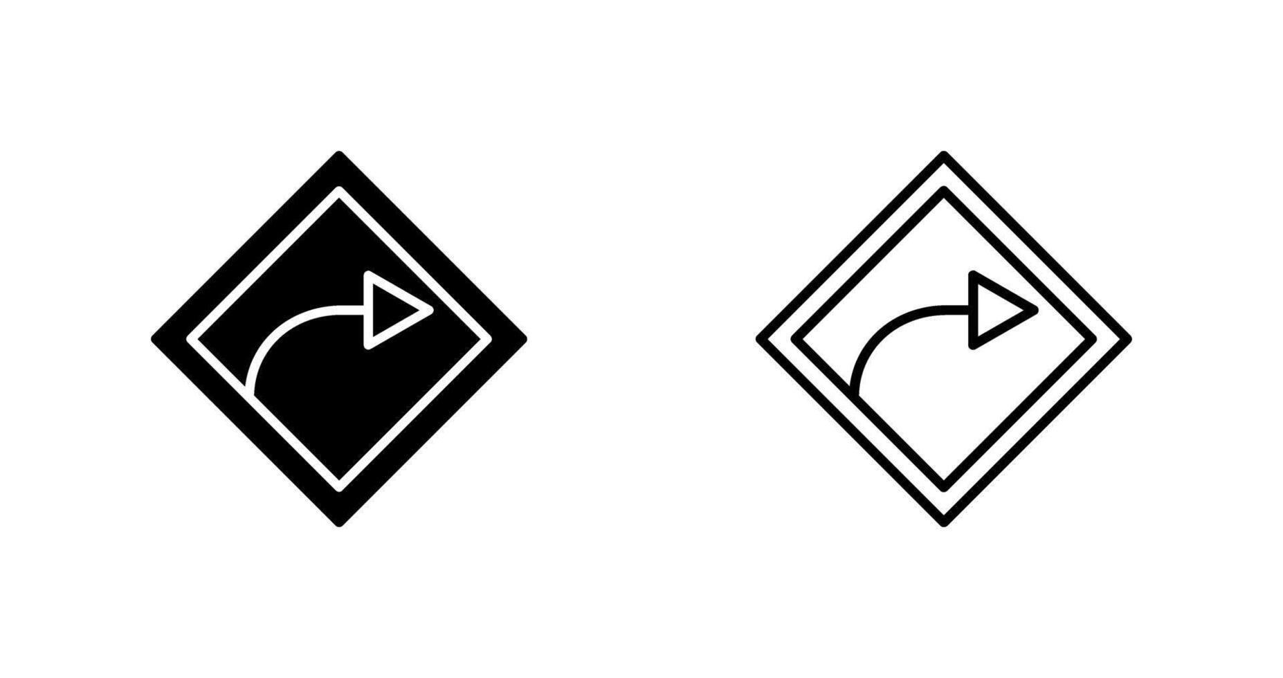 Rechtskurvenvektor-Symbol vektor