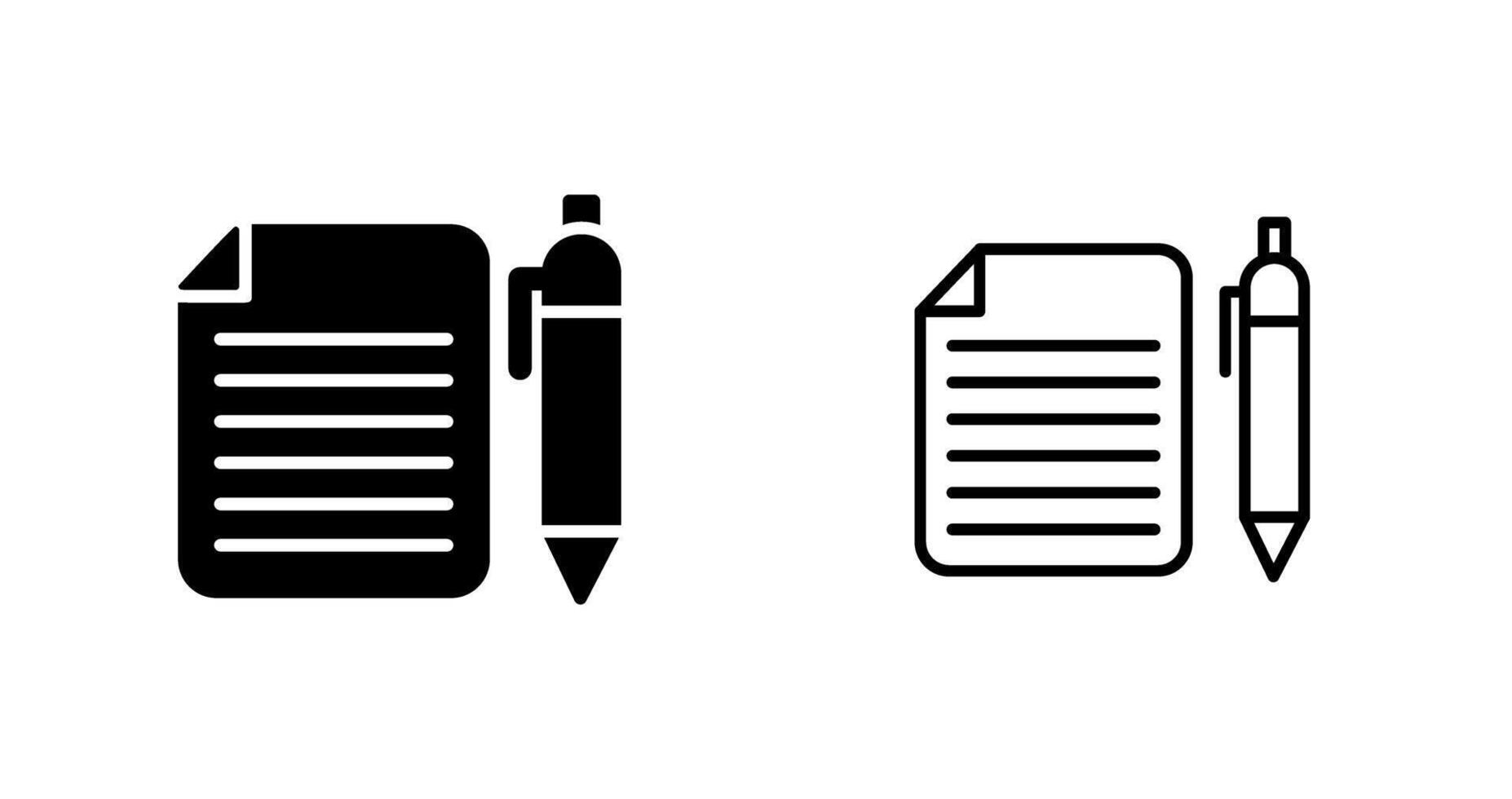 dokument och penna vektor ikon