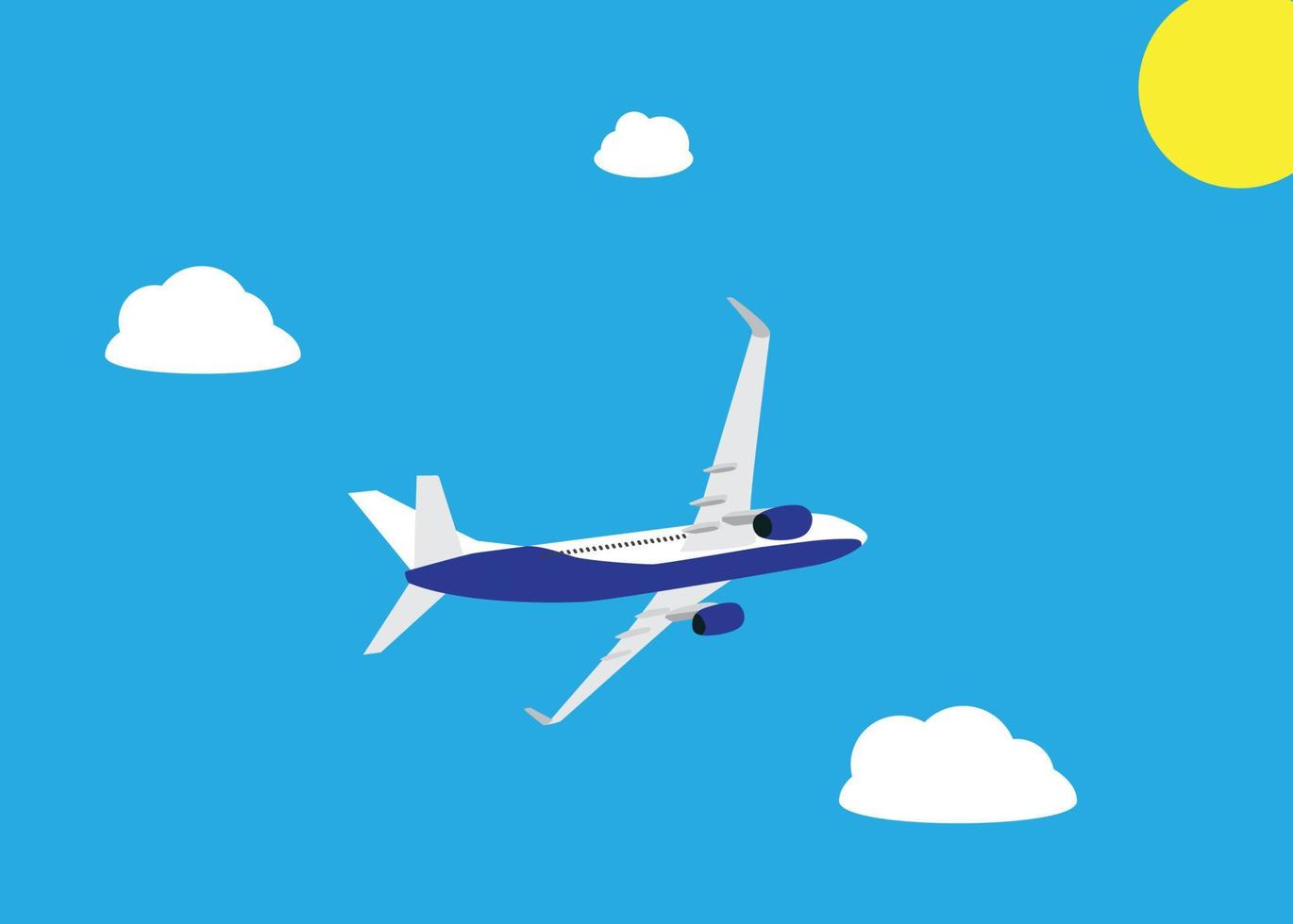 Passagierflugzeug fliegen isoliert auf weißem Hintergrund. Vektor-Illustration vektor