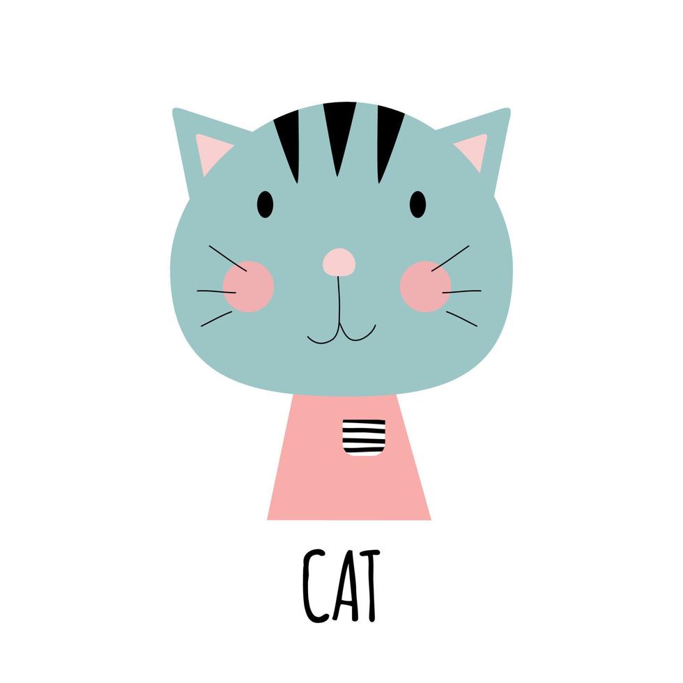 söt liten katt djur ikon. vektor illustration