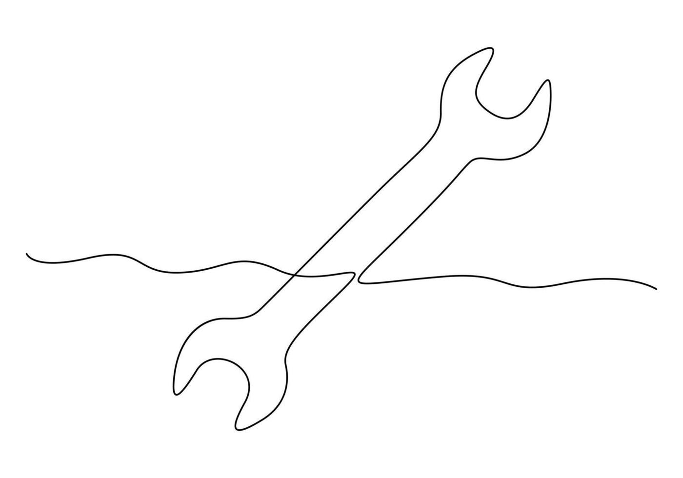 einer kontinuierlich Linie Zeichnung von Schlüssel. Schlüssel linear Symbol. Vektor Illustration