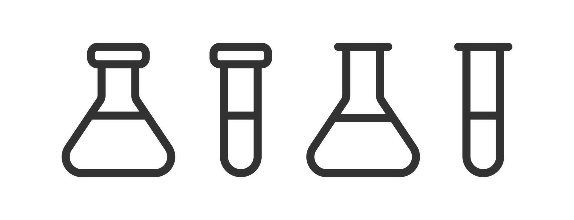 laboratorium flaska ikon. kemisk bägare vektor. kemi vetenskap Utrustning. vektor