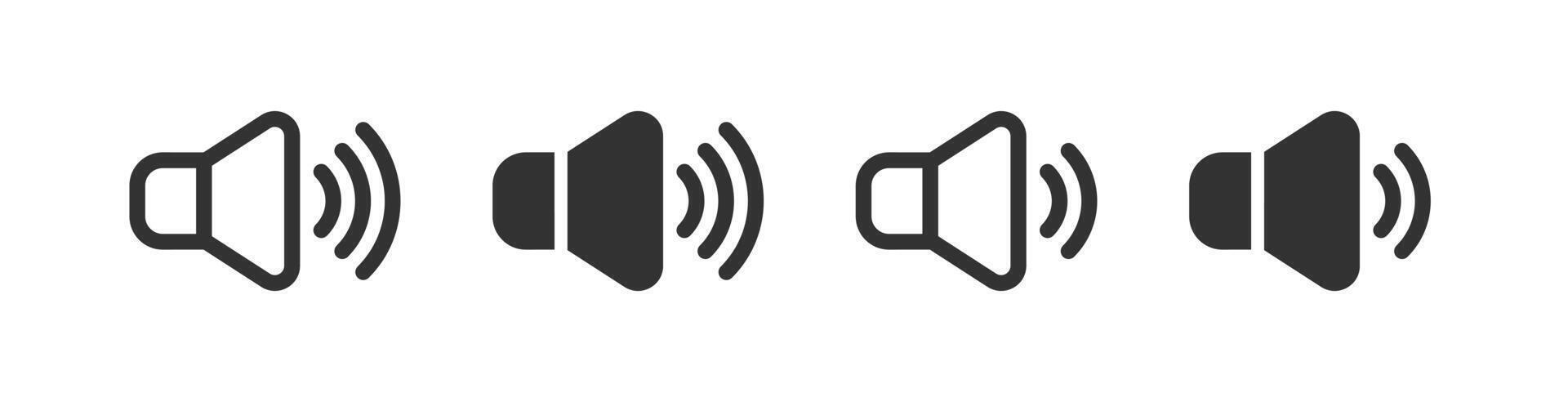 Volumen Symbol. Audio- Lautsprecher unterzeichnen. Klang Tasten. Musik- laut Schnittstelle. Lautsprecher Netz. vektor