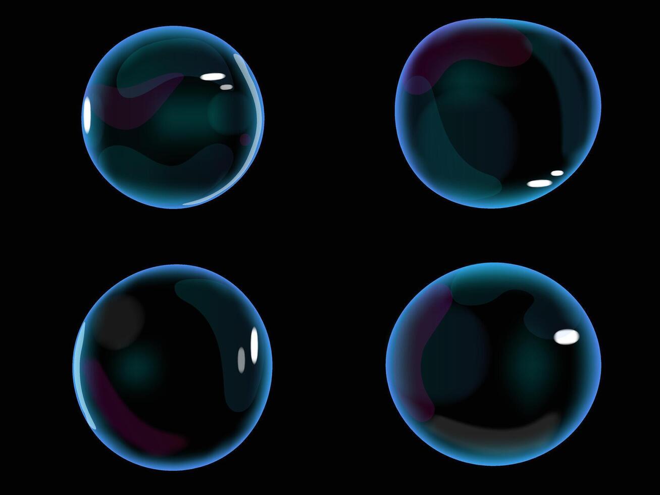 genomskinlig flytande bubbla form refraktion vektor