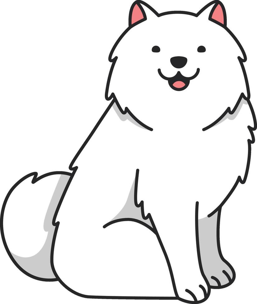 söt samojed hund tecknad serie illustration vektor